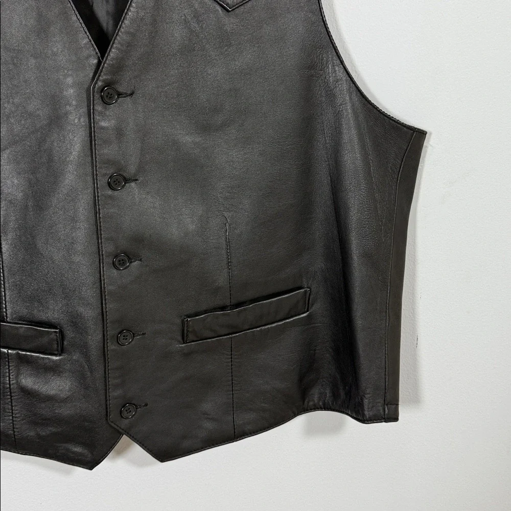 Scully Mens Genuine Lambskin Leather Vest Black Western Biker Cowboy Ranch 48 - Picture 5 of 11